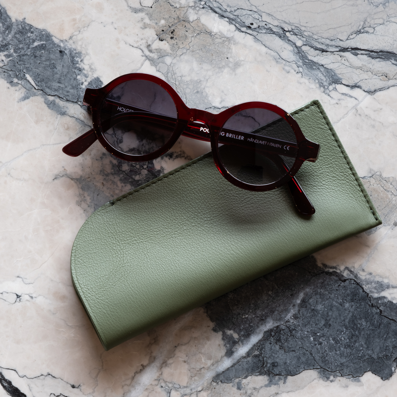 The Glasses Case: Leather - Cactus