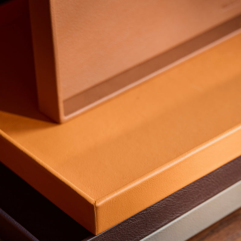 The Serving Tray: Leather - Mandarin - Small