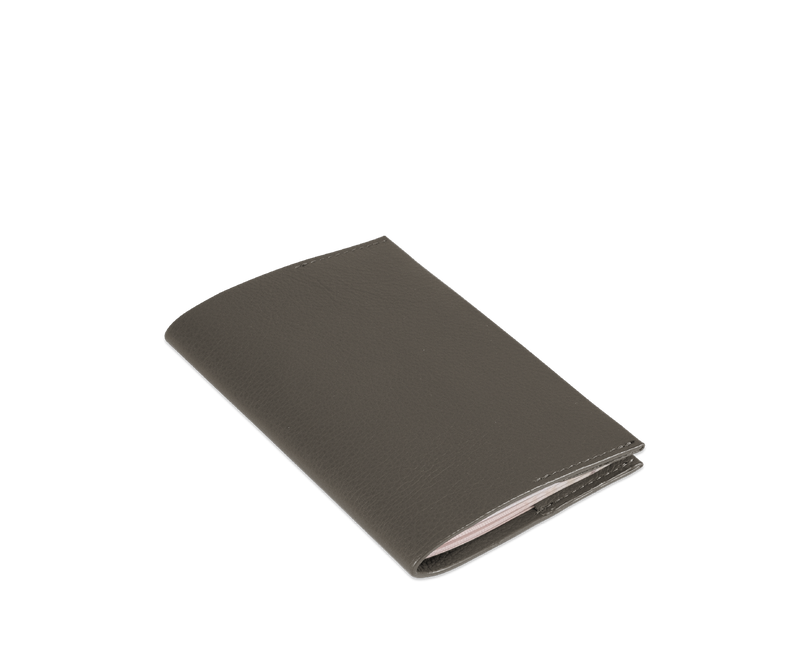 The Passport Cover: Leather - Grey - One size