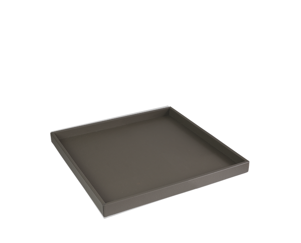 The Serving Tray: Leather - Grey - Small