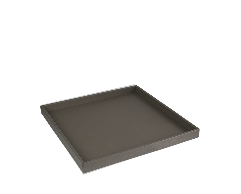 The Serving Tray: Leather - Grey - Small