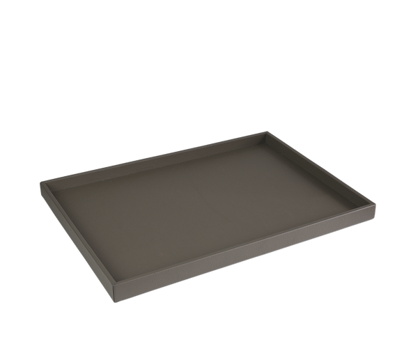 The Serving Tray: Leather - Grey - Large