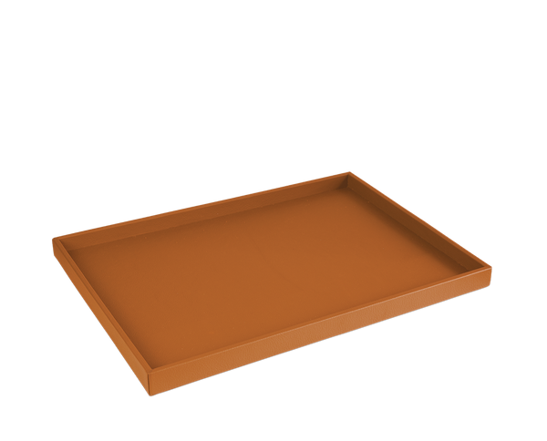 The Serving Tray: Leather - Mandarin - Large