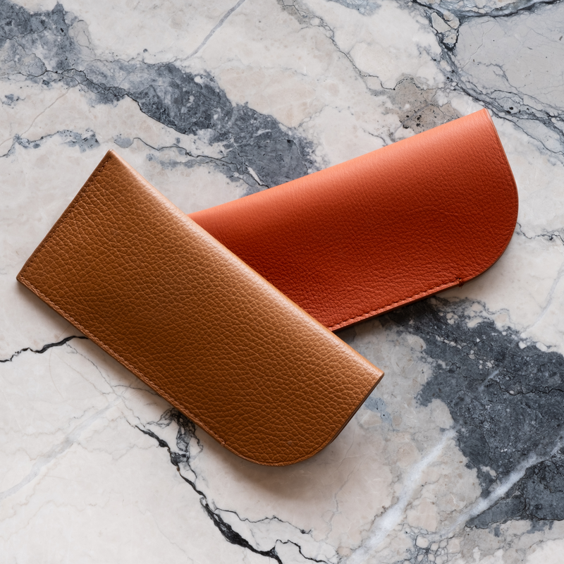 The Glasses Case: Leather - Mandarin